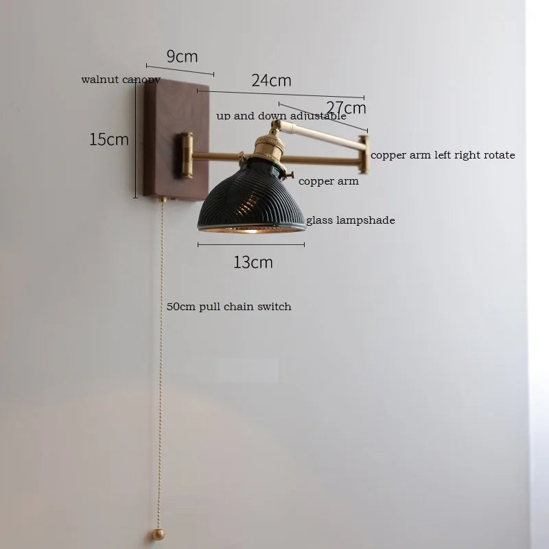 DecorBites™ Ceramic LED Wall Light with Copper Arm, Modern Design, Up Down Lampshade