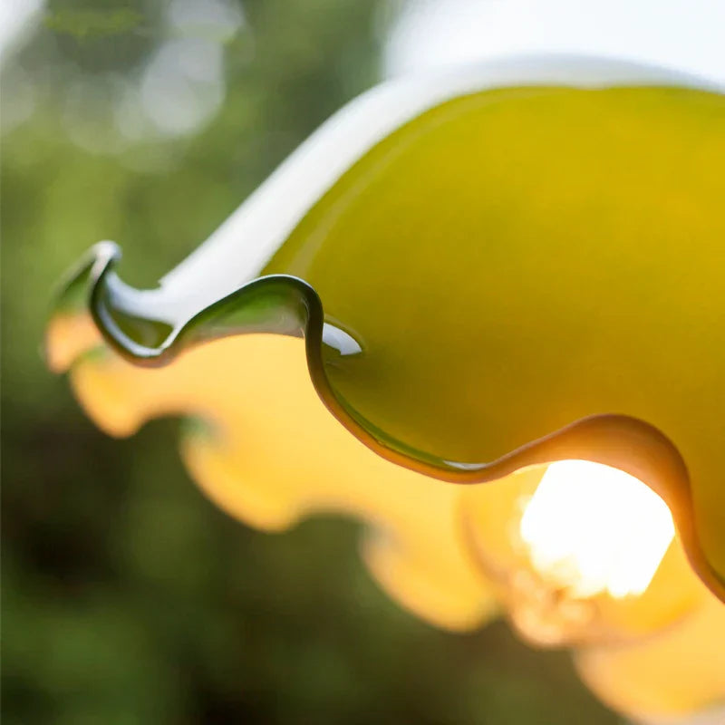 DecorBites™ Green Glass LED Pendant Light for Home, Restaurant, Bar, and Loft Style Decor.