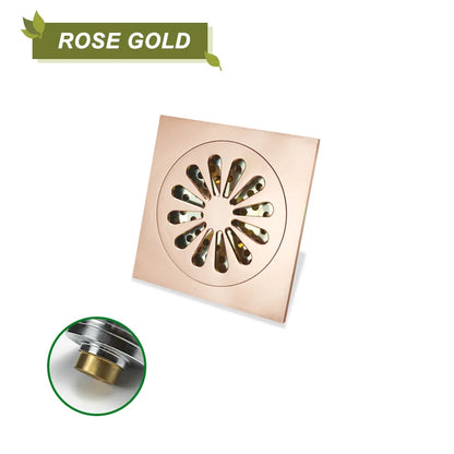 مصرف أرضية دش مربع من النحاس من DecorBites™ للمطبخ والحمام، مقاوم للحشرات والروائح