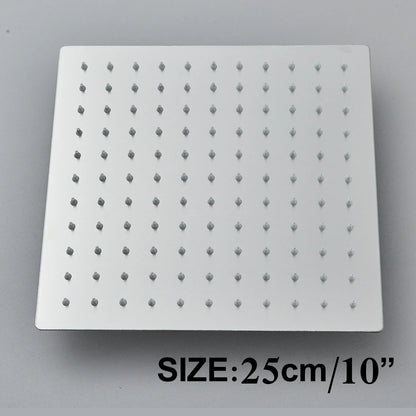 DecorBites™ 12" Matte Black Rainfall Shower Head Set with Shower Arm