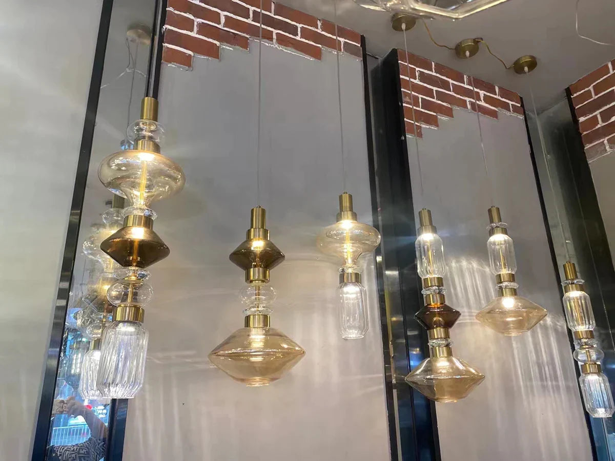 DecorBites™ Glass Chandelier: Elegant Lighting for Home, Restaurant, Bar, and Study Room