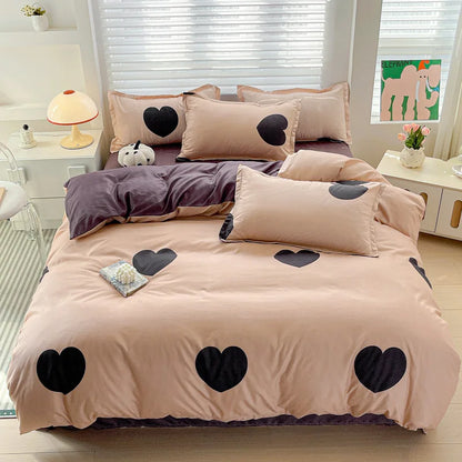 Juego de cama DecorBites™ Cozy Cotton para cama doble, kit de funda nórdica para otoño e invierno