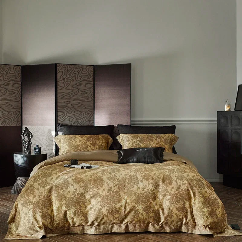 طقم أغطية سرير قطني DecorBites™ مقاس كينج كوين مطبوع بالكامل مع غطاء ملاءة وغطاء وسادة وبياضات