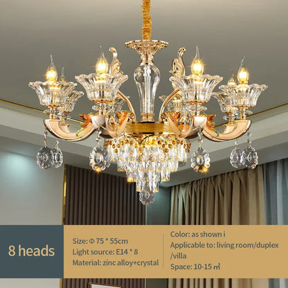 DecorBites™ Crystal Chandelier Pendant for Villa Duplex, Hotel Lobby, European Décor