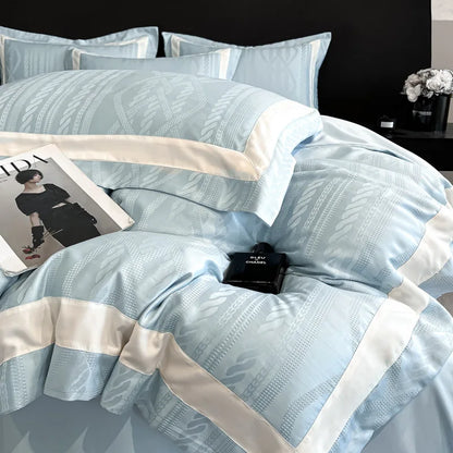 طقم غطاء لحاف من قماش الجاكار القطني من DecorBites™ لسرير مزدوج كبير - فاخر ومريح