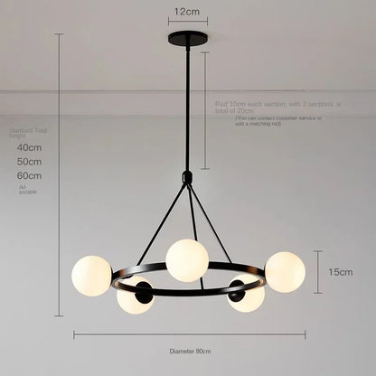 ثريا LED زجاجية بتصميم كرة ديكور بايتس™، مصباح معلق بتصميم نورديك عصري