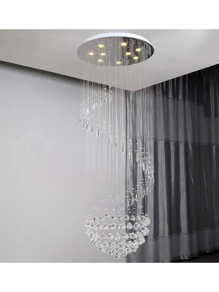 DecorBites™ Crystal Chain Pendant Light Chandelier for Living Room and Staircase