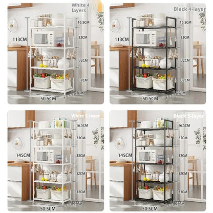 Kitchen Shelving Floor To Floor Multilayer Microwave Oven Multifunctional Household Storage Shelf Shelf Pot Storage Shelf