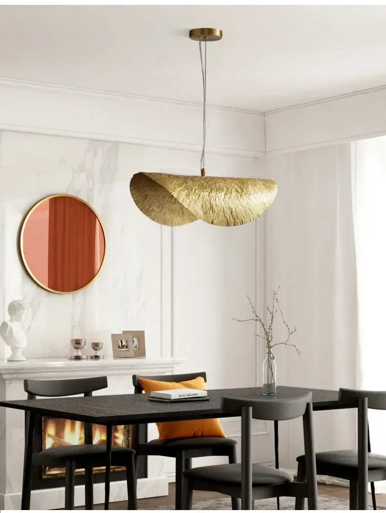 DecorBites™ Gold Lotus Leaf Pendant Light - Modern LED Chandelier