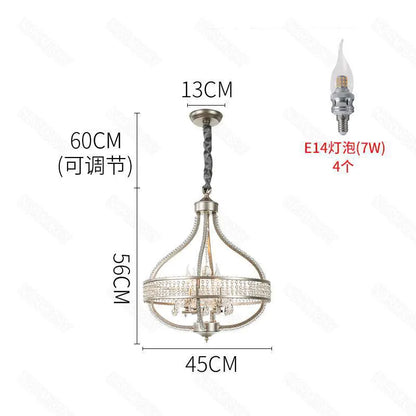 DecorBites™ Crystal Chandelier: Elegant France Chrome Pendent Lamp for Living Room, Dining Room, Bedroom