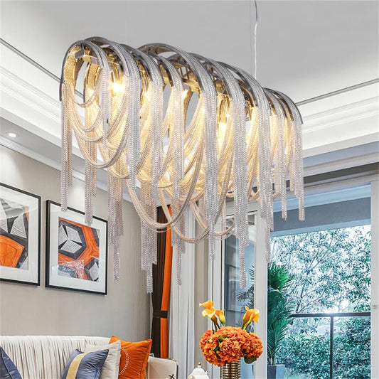 DecorBites™ Aluminum LED Chandelier for Modern Interior Decor, Living Room, Dining Room, Kitchen Island, Bedside Wall Lamp
