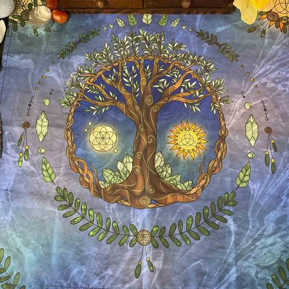 Decobites Tree Life Tapestry Altar Tablecloth Wall Hanging Room Decor Oracle Witchcraft Moon Sun