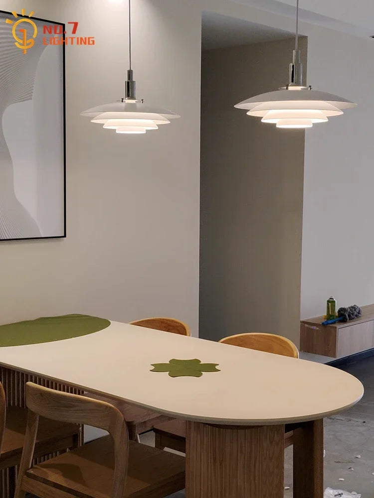 DecorBites™ مصباح معلق على شكل طبق طائر من باوهاوس LED E27 أسود/أبيض للمكتب والمطعم والبار