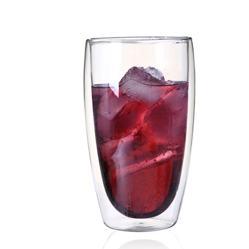 DecorBites™ Heat-Resistant Double Wall Glass Cup | Versatile Drinkware for Home