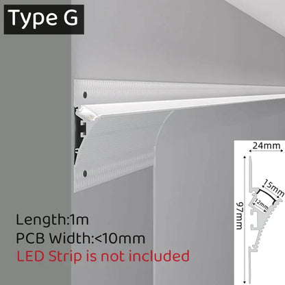 DecorBites™ 1m Trimless LED Aluminum Profile for Hidden Backlighting Linear Strip Light