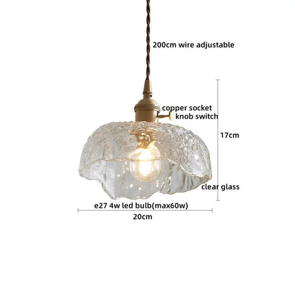 DecorBites™ Japanese Style LED Pendant Lamp Copper Glass Hanging Light Fixtures