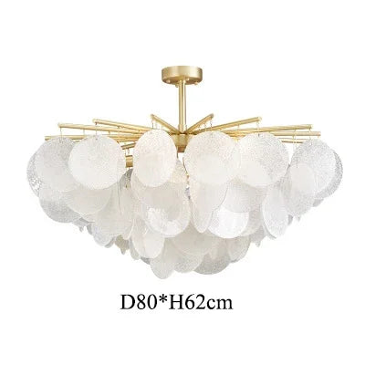 DecorBites™ Elegant Glass Chandelier: French Light Luxury Crystal Lighting, Romantic Bedroom & Living Room Decor
