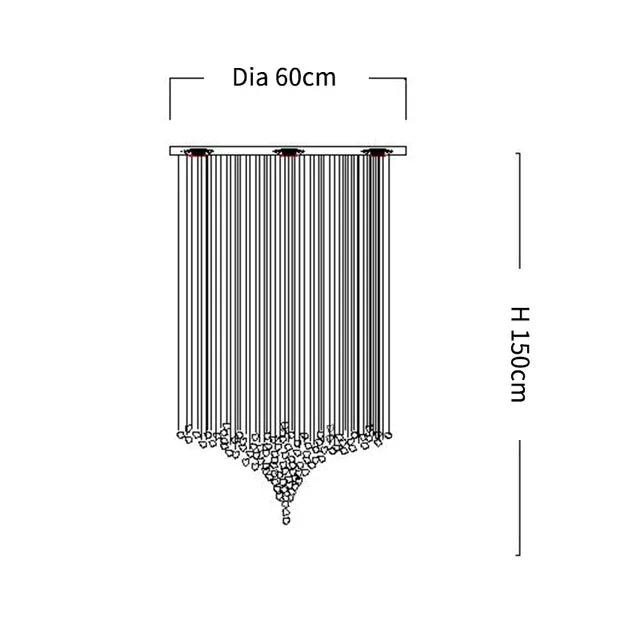 DecorBites™ Crystal LED Chandelier: Modern Luxury Staircase Pendant Light for Hallway & Lobby