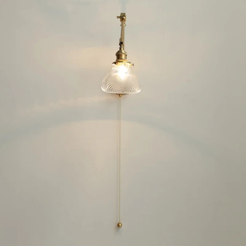 DecorBites™ Brass Swing Arm LED Wall Light Fixture with Rotatable Arms & Pull Chain Switch