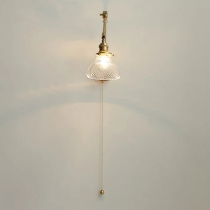 DecorBites™ Brass Swing Arm LED Wall Light Fixture with Rotatable Arms & Pull Chain Switch
