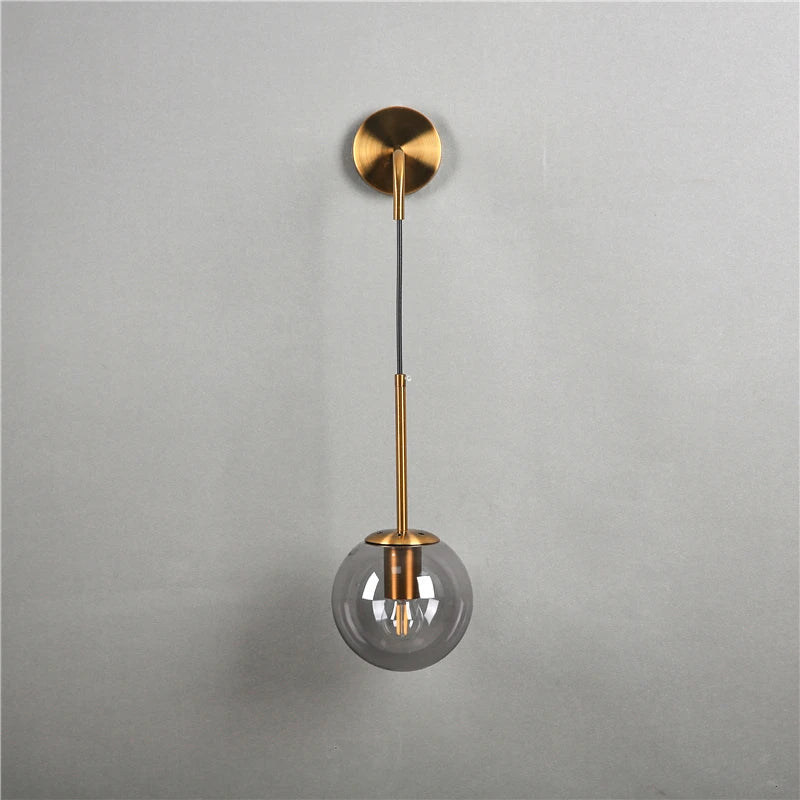 DecorBites™ Glass Ball Wall Lamp: Modern Nordic LED Lighting for Bedroom, Staircase, Outdoor