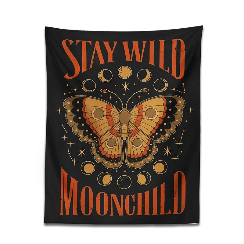 Decobites Moonchild Tapestry Wall Hanging: Psychedelic Tarot Art for Home Decor