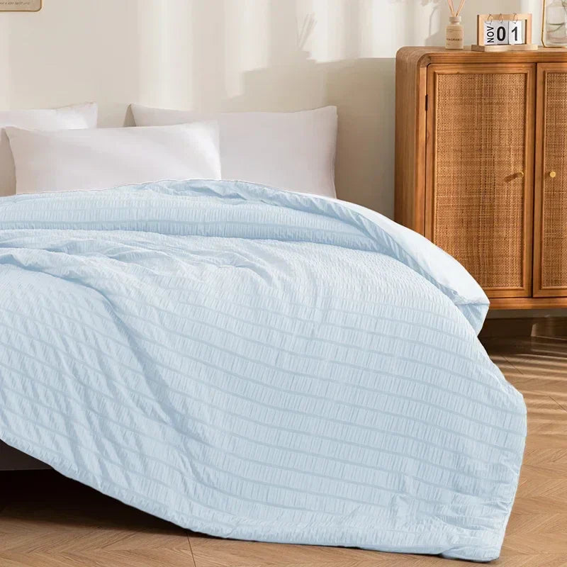 Decobites Seersucker Queen Duvet: Soft & Breathable All-Season Comforter Blanket