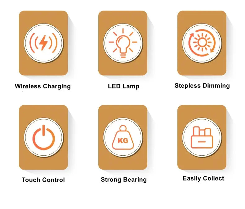 DecorBites™ Novelty floating lamp with 10 W detachable wireless charger decorative light for bedroom/office