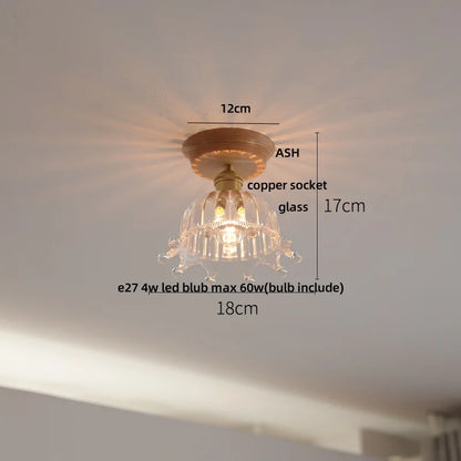 DecorBites™ Clear Glass LED Ceiling Light, Modern Nordic Bedroom Decor Ceiling Lamp