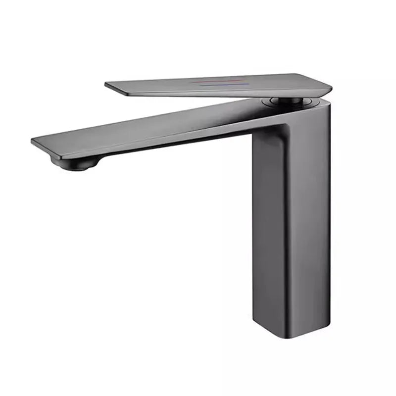 DecorBites™ Gold Basin Faucet, Gray Bathroom Mixer Tap, Single Handle Waterfall Faucet