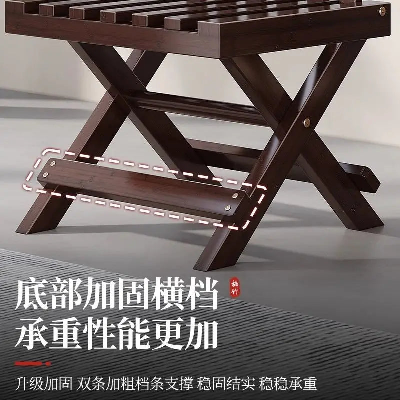 كرسي مازا منخفض من الخيزران مع مسند ظهر من DecorBites™ - كرسي مازا محمول قابل للطي للاستخدام المنزلي