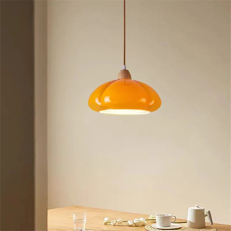 Lámpara de araña de calabaza de cristal DecorBites™ para iluminación de balcones, dormitorios y restaurantes.