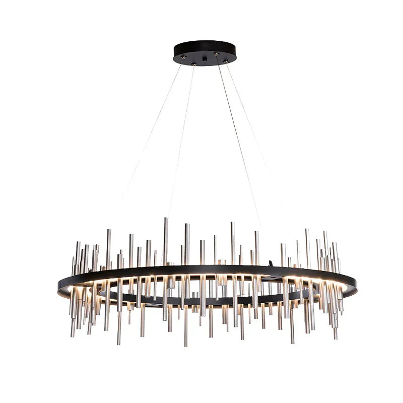 DecorBites™ LED Stainless Steel Pendant Light Chandelier for Home Decor in Foyer, Living Room, Bedroom, Restaurant