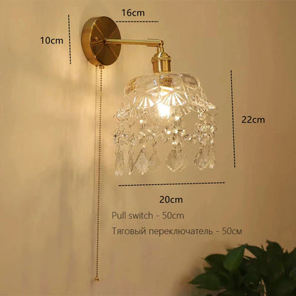 DecorBites™ Art Deco LED Wall Lamp with Pull Switch, Nordic Design, Glass Interior Wall Light