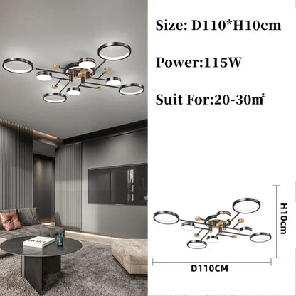 DecorBites™ Gold/Black Pendant Light Chandelier for Living Room Dining Bedroom - Modern Nordic Ceiling Lamps