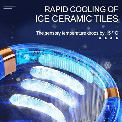 DecorBites™ LED Hanging Neck Fan with Colorful Atmosphere Lights, 5th Gear USB Operation