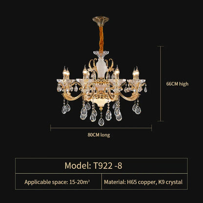 DecorBites™ Elegant Crystal Chandelier for Living Room, Dining Room, and Bedroom