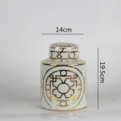 Decorbites™ Goldkorn-Keramik-Zylinder-Speichergefäß Vintage-Vase Taschentuchbox Ornamente
