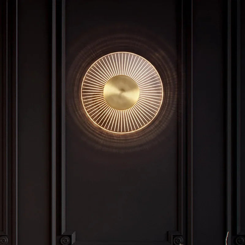 DecorBites™ Gold LED Round Wall Lamp for Elegant Indoor Lighting