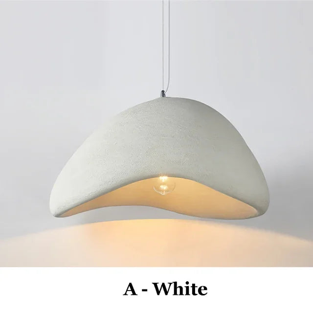 Nordic Wabi-Sabi White Or Gray Sculptural Pendant Light