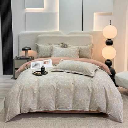 DecorBites™ Brushed Cotton Printed Duvet Cover Set - Single/Double Bed Bedclothes