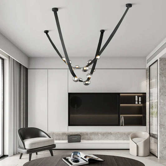 DecorBites™ Italian Light Luxury Leather Chandelier for Dining Room and Living Room