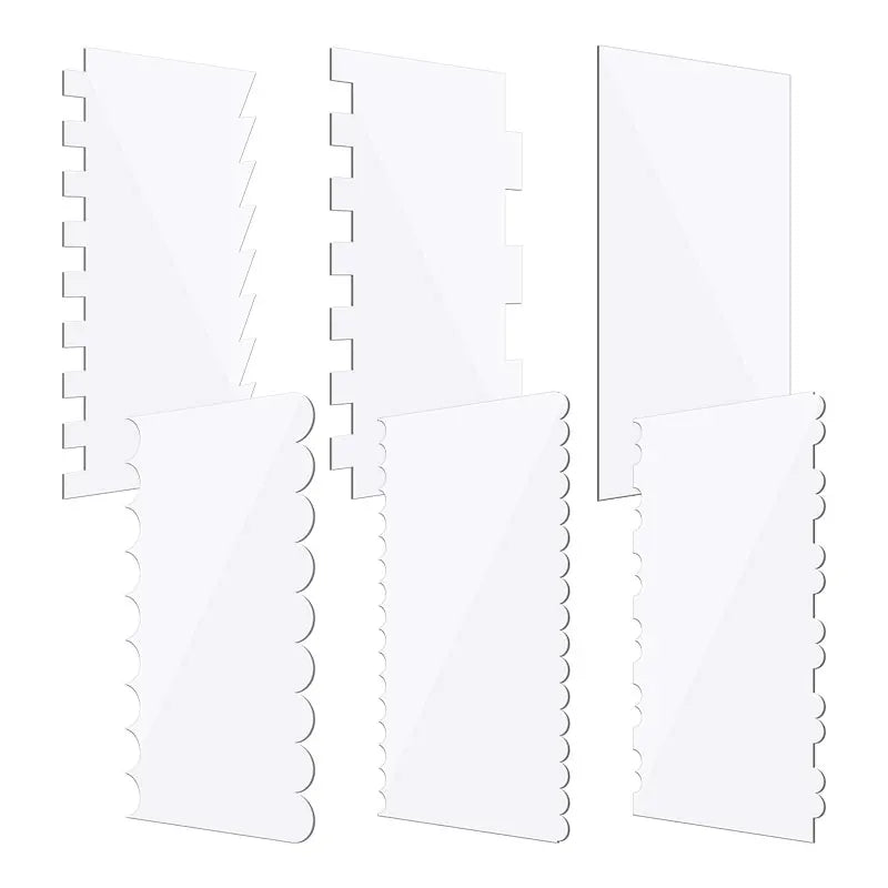 DecorBites™ Cake Cream Scrapers: Saw Tooth Smoother Contour Pastry Dessert Baking Tools