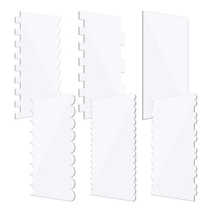 DecorBites™ Cake Cream Scrapers: Saw Tooth Smoother Contour Pastry Dessert Baking Tools