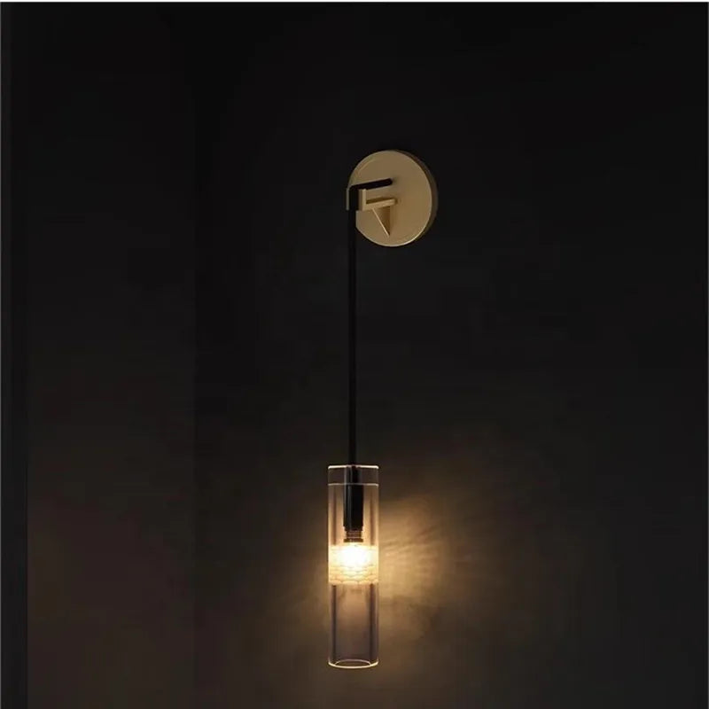 DecorBites™ Golden Glass Wall Lamp: Luxury Post-modern Wall Sconces for Hotel Villa, Living Room, Aisle