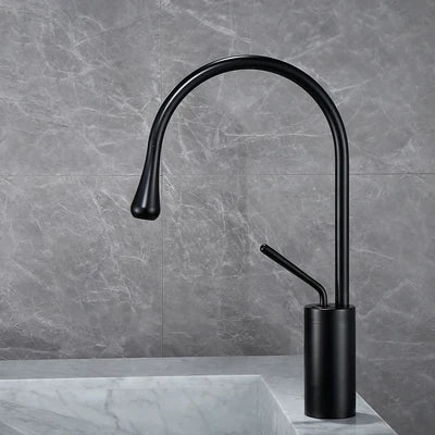 DecorBites™ Brushed Gold Basin Faucet Hot Cold Black Sink Kitchen Swivel Water Crane