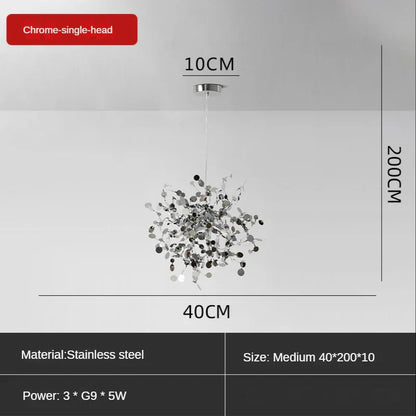 DecorBites™ Leaf Sequin Ceiling Chandelier for Modern Living Room, Restaurant, Bar, and Shop Window