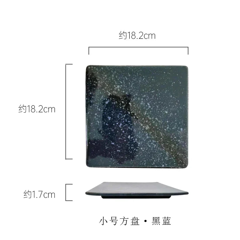 DecorBites™ Glazed Barbecue Wing Plate with Knife - Japanese Style Tray for Roast Wings and Fish