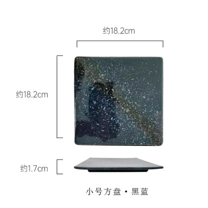 DecorBites™ Glazed Barbecue Wing Plate with Knife - Japanese Style Tray for Roast Wings and Fish