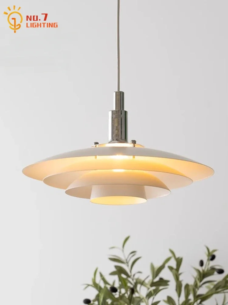 DecorBites™ مصباح معلق على شكل طبق طائر من باوهاوس LED E27 أسود/أبيض للمكتب والمطعم والبار